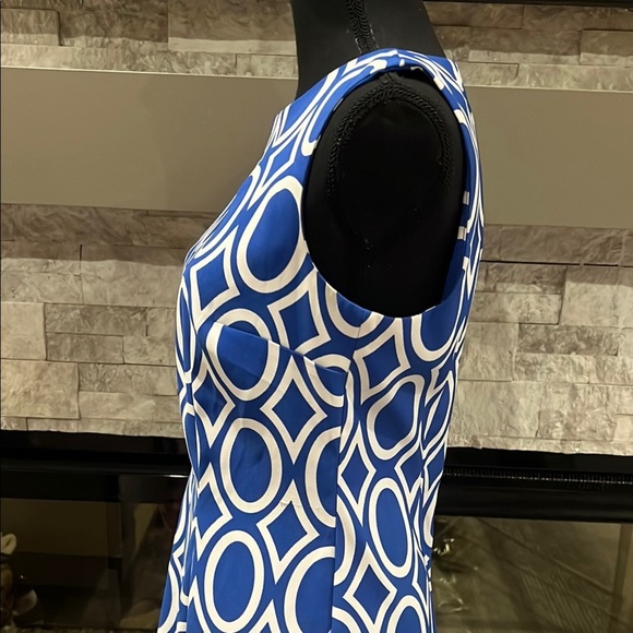 Alyx Blue and White Sleeveless Sheath Mini Dress size 10 - Picture 5 of 10